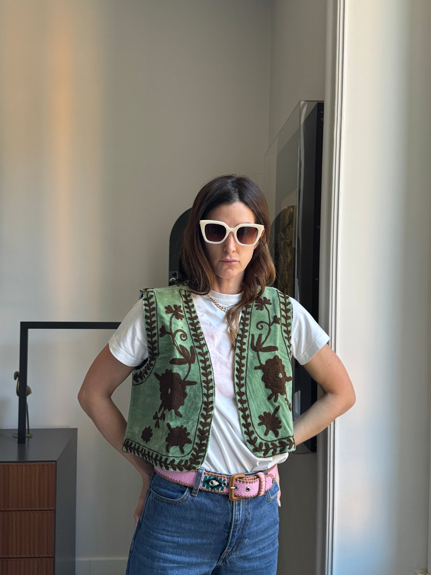 Gilet Meena Suzani indiano