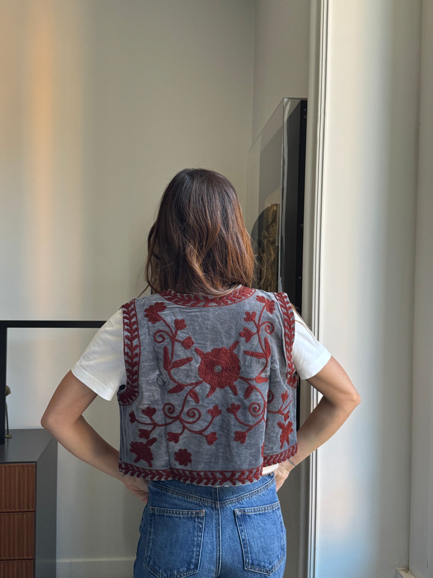 Gilet Meena Suzani indiano
