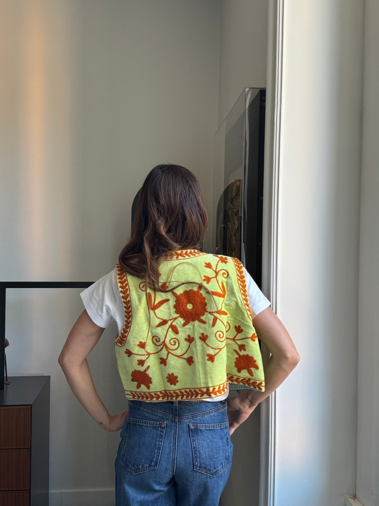 Gilet Meena Suzani indiano