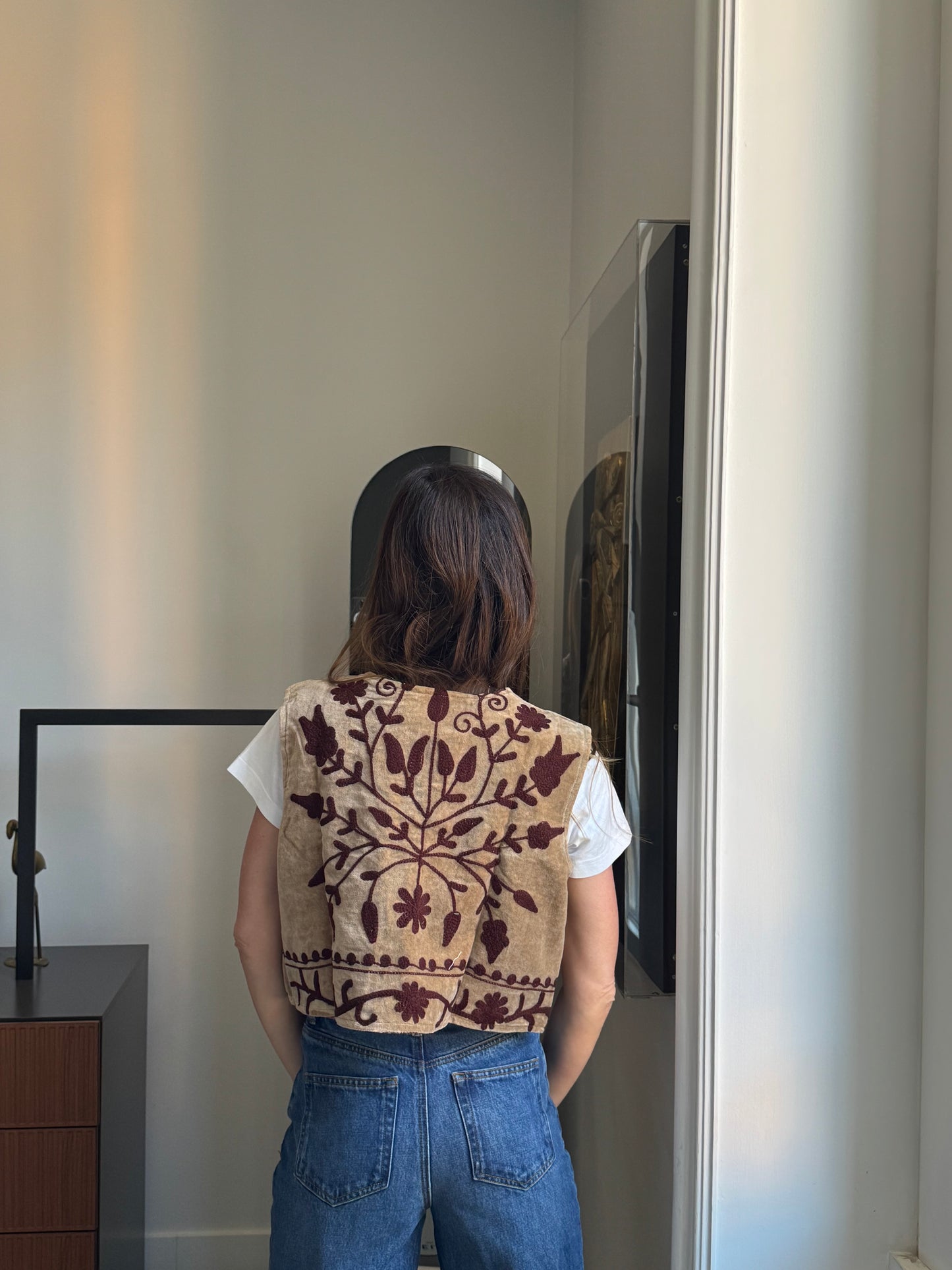 Gilet Meena Suzani indiano