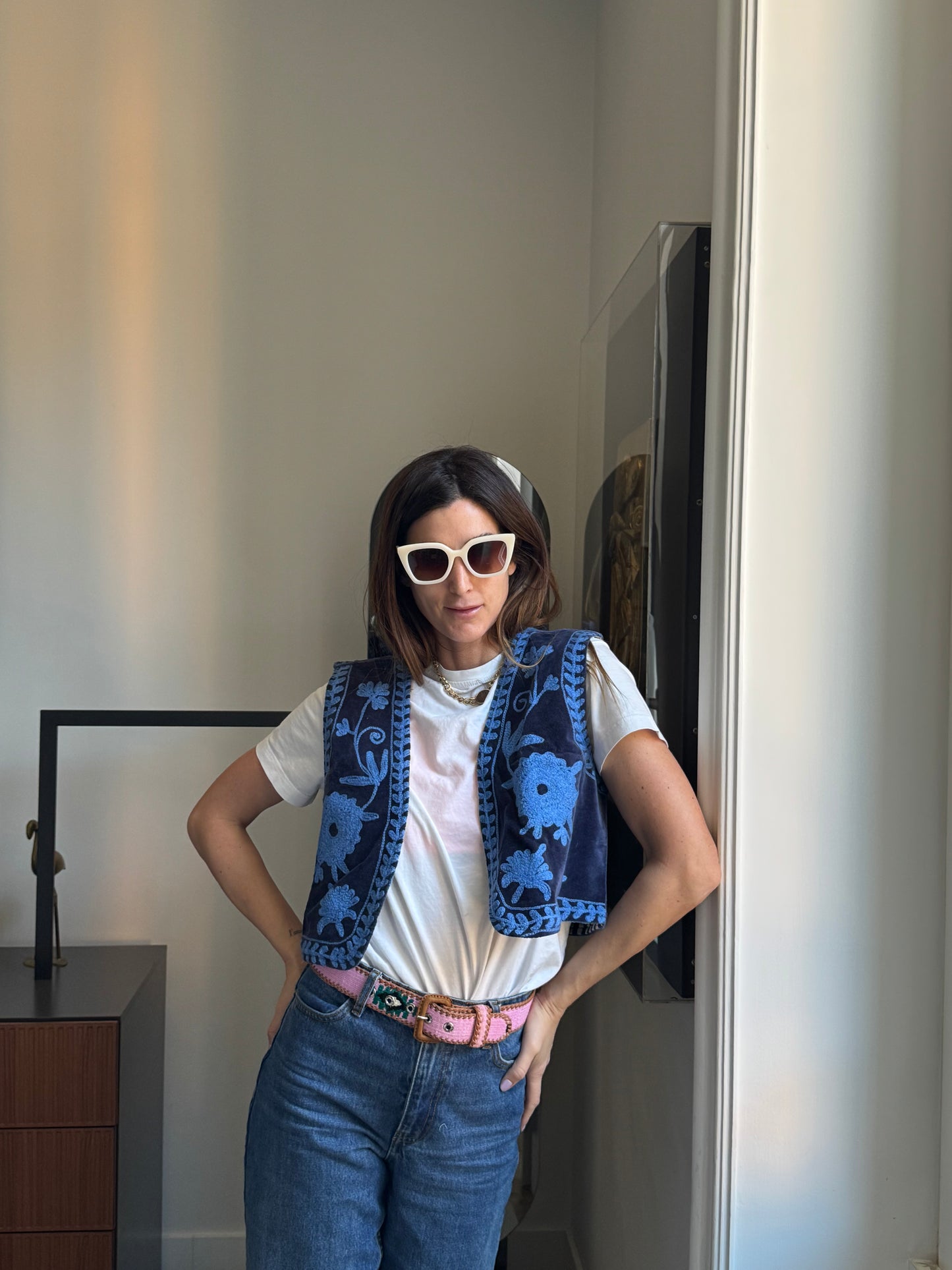 Gilet Meena Suzani indiano