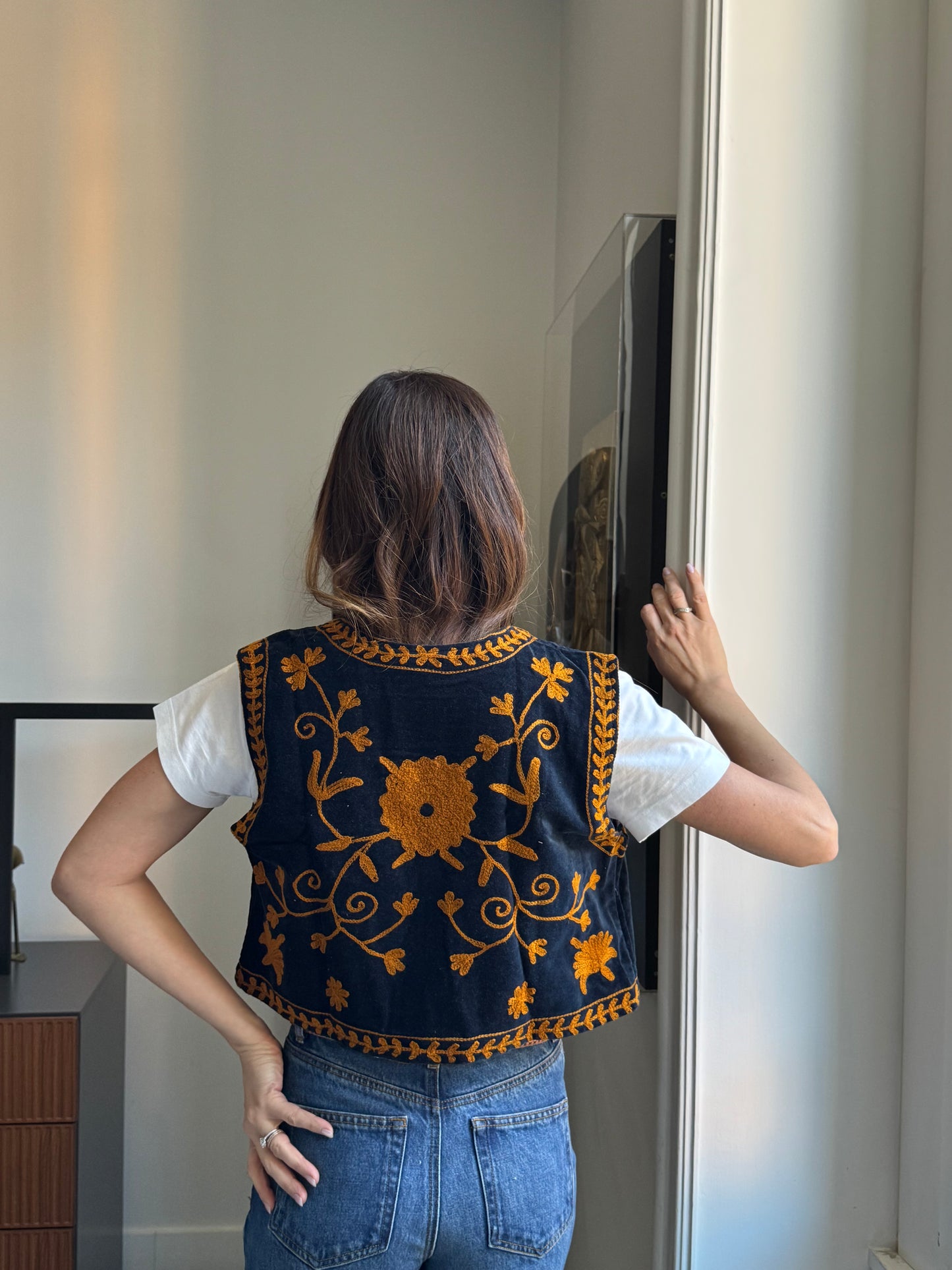 Gilet Meena Suzani indiano