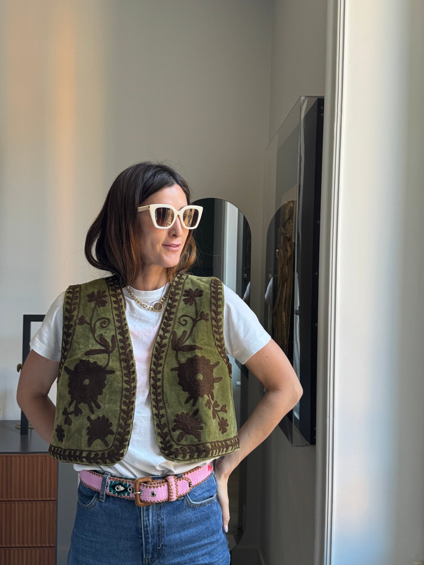Gilet Meena Suzani indiano