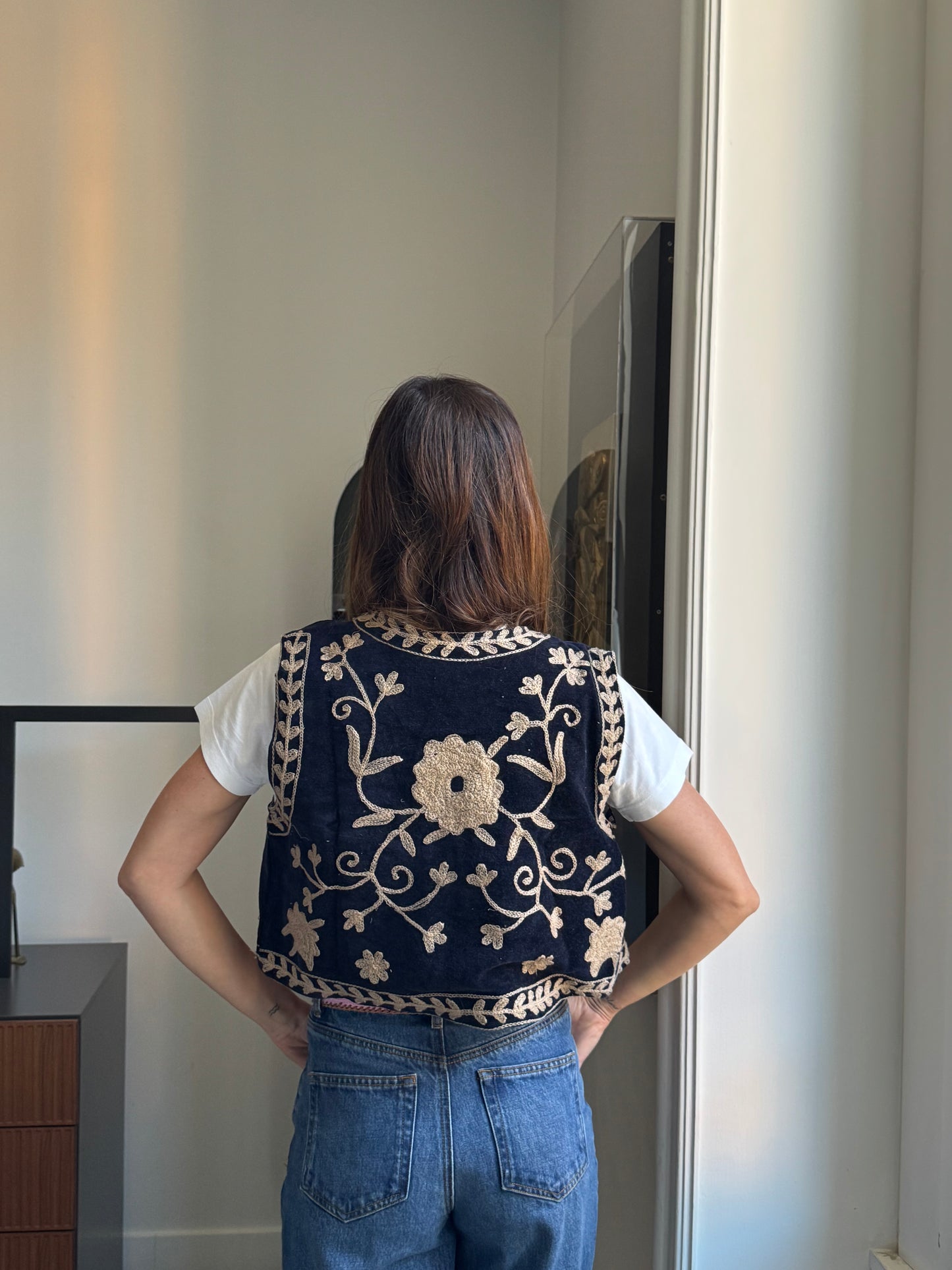 Gilet Meena Suzani indiano