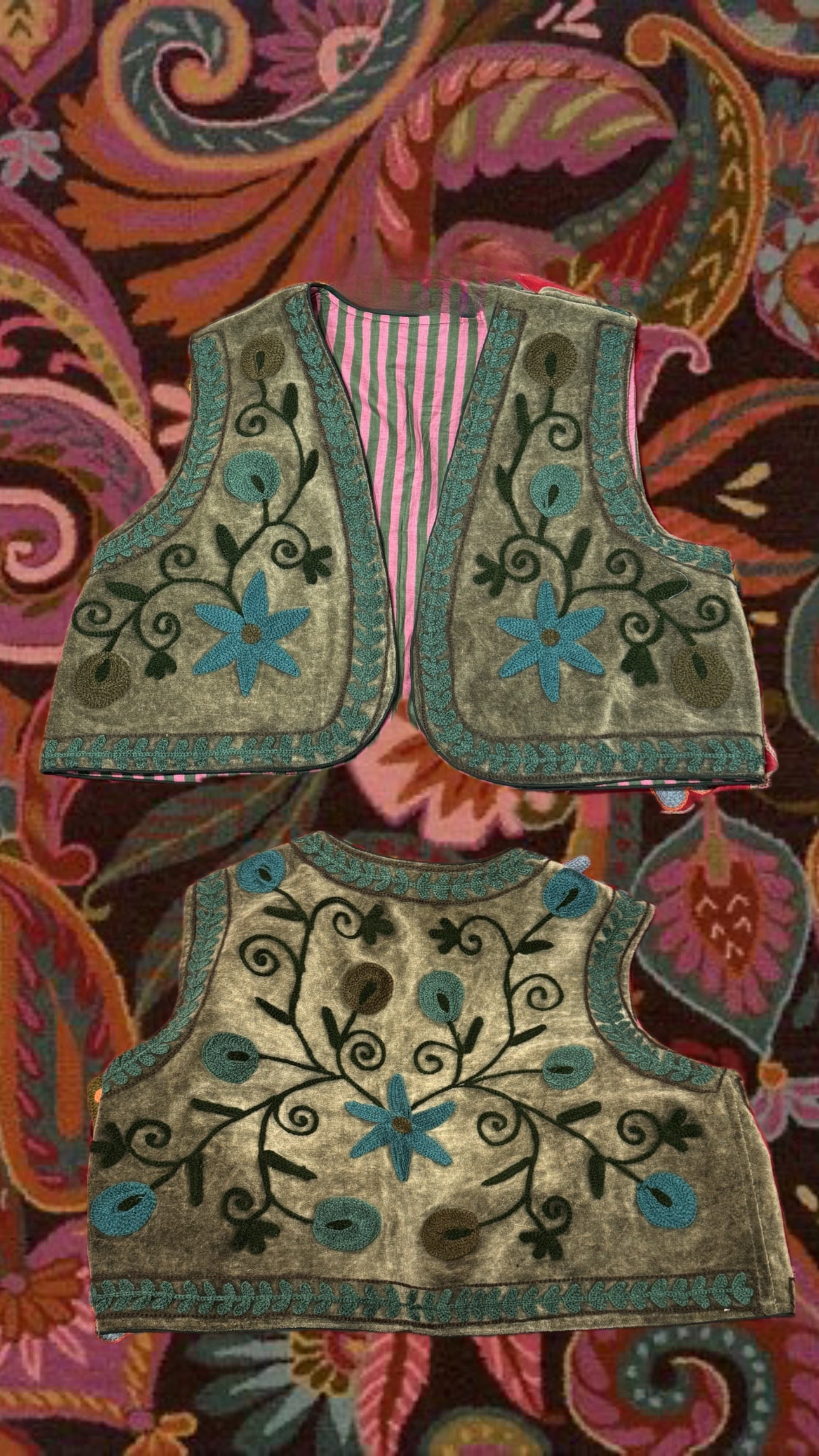 Gilet Meena Suzani indiano