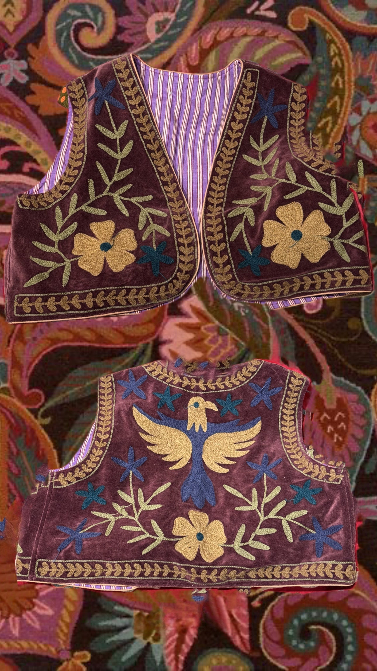 Gilet Meena Suzani indiano