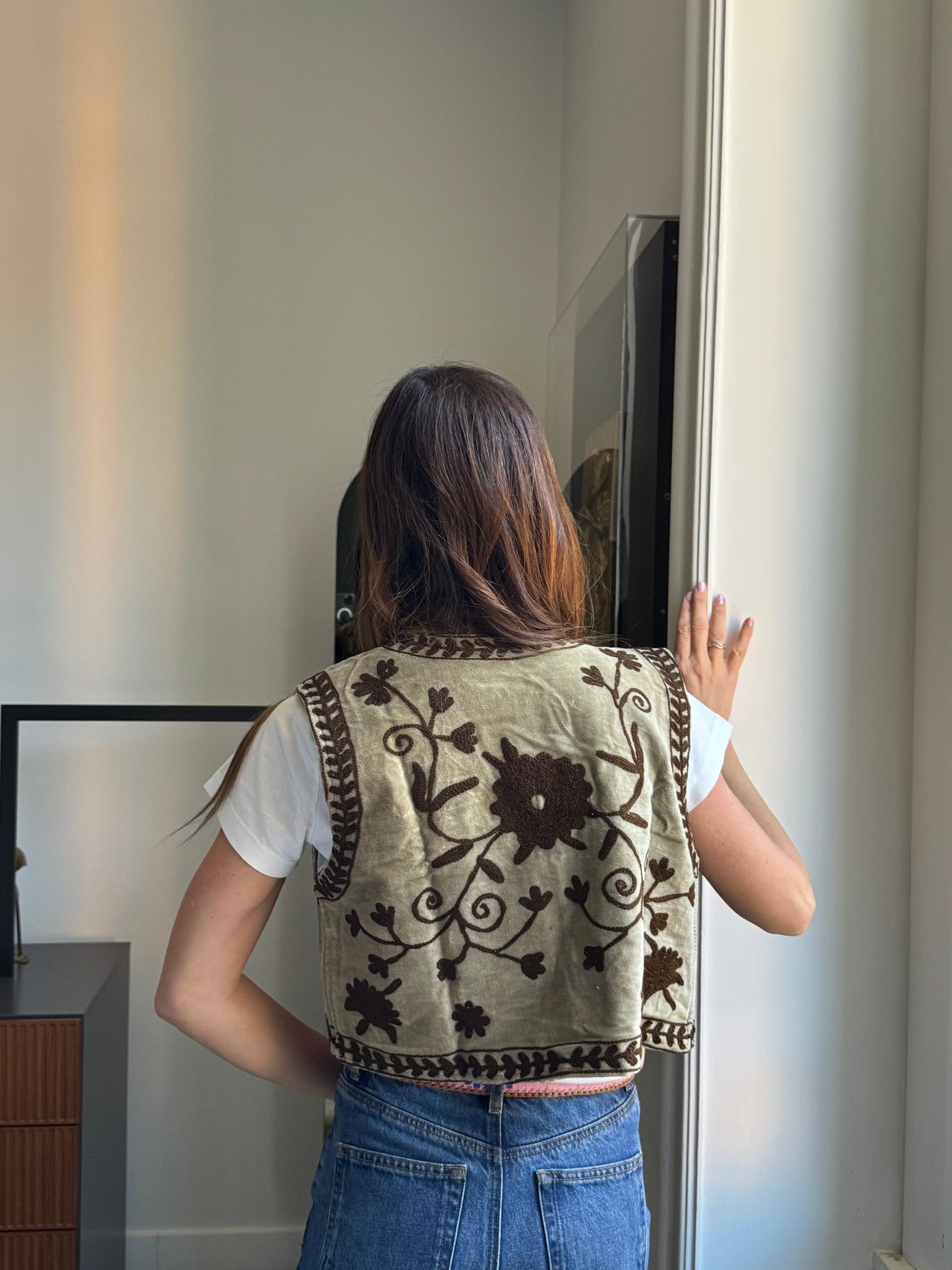 Gilet Meena Suzani indiano