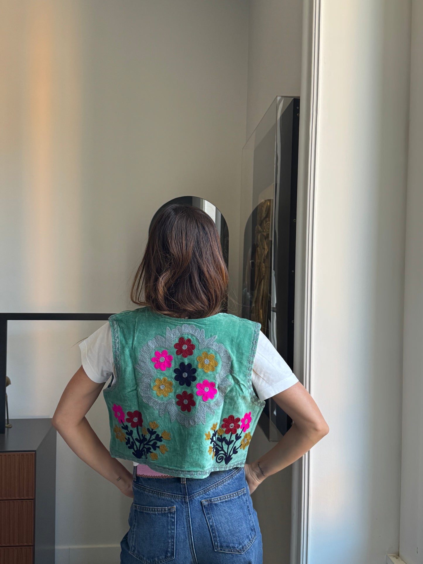 Gilet Meena Suzani indiano