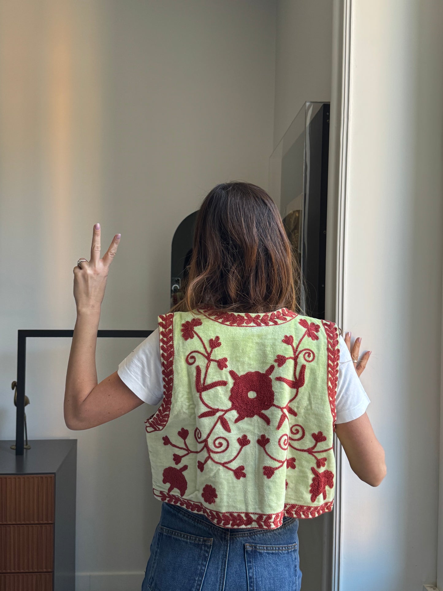 Gilet Meena Suzani indiano