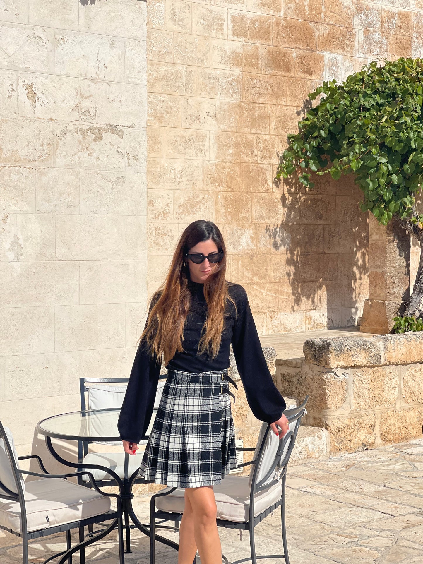 Kilt lungo con spacco Tartan