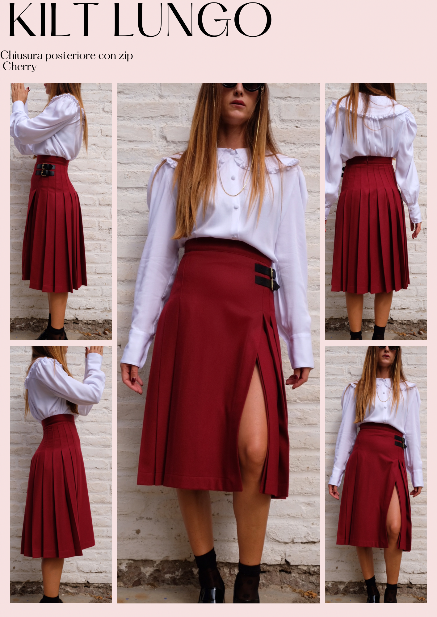 Kilt Lungo con spacco Cherry o Blu notte
